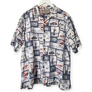 Palm Island Clothing Co Hawaiian Short Sleeve Shirt Size Large